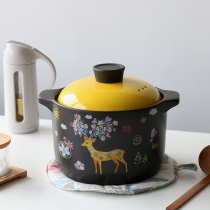 Casserole saucepan Home Ceramic Saucepan Soup Porridge Saucepan Rice Gas Cooker Special Sand Pot Soup Saucepan Trumpet Gas High Temperature Resistant
