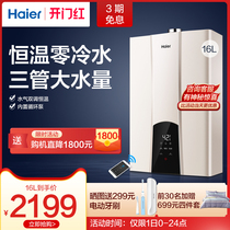 Haier Zero cold water gas water heater Household natural gas constant temperature strong row type instant heat 16 liters WN3S