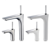 Hui porcelain white paint European basin faucet Hot and cold copper faucet Single hole single handle bathroom basin faucet
