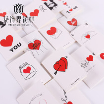 Korean version with hanging blessing card flower heart card message card wishing card Teachers Day gift card hanging card