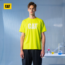 CAT Carter 2021 Summer new T-shirt male fluorescent yellow logo printed short sleeve round neck T-shirt special cabinet identical