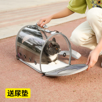 Cat Bag Transparent Out Portable Bag Kitty Pet Takeaway With Double Shoulder Backpack Breathable Schoolbag Space Cabin Cat Bag