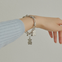 Titanium Steel Small Bear Bracelet Women Ins Small Crowddesign Metal Texture Brief Girlfriends Students Advanced Sensfeel Accessories