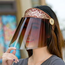 Riding an electric car sun hat sun hat womens face cover sunscreen Korean summer cycling lens big edge hat summer