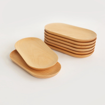 Beech oval wooden dinner plate tea tray creative home personality fruit plate Japanese unpainted solid wood large breadboard