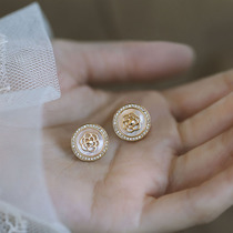 Silver Bench s925 silver needle ear nail 2021 New tide air quality 100 hitch Inlaid Zircon Flower Earrings Earrings Earrings