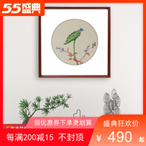 Su Embroidery Hung Painting Finished Product New Chinese Restaurant Decoration Painting Lotus Tutu Pure Handmade Embroidery Hung Painting Dining Hall Wall Mural Painting