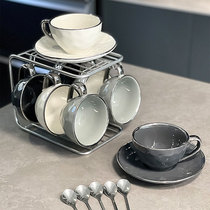 Light luxury high value in coffee cup set upscale fine English afternoon tea tableware ceramic retro cup dish