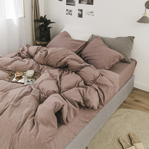 Spring Summer Day Style Washed Cotton Four Pieces Cover Quilt Cover Bed Linen 1 8 m minimalist bed Ogasawara 1 2 m Three sets