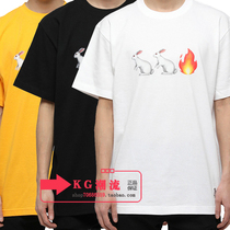 FR2 Emoji Tee PA rabbit flame short sleeve male Fxxking Rabbits female Two Rabbit T-shirt summer