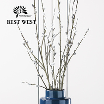 Moire Silver Willow simulation bouquet furnishings home living room TV cabinet fake flower decorations decorative flower ornaments floral ornaments