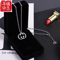 European and American fashion generous sweater pendant necklace titanium steel men and women couples silver sweater chain jewelry trend