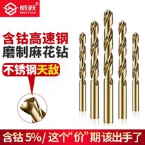 Straight shank with cobalt hemp flower drill bit stainless steel special drill hard alloy drill perforated high cobalt 1-20mm