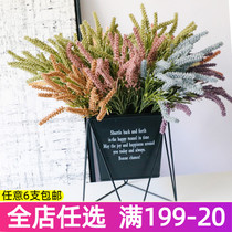 Malt grass simulation flower green plant fake flower European-style minimalist home Decorative Furnishing Props Photographic Pendulum with flower arrangement