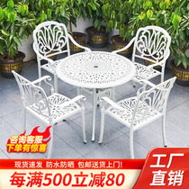 Home Jane Outdoor Table And Chairs Patio Eurostyle Cast Aluminum Three-Five Pieces Outdoor Iron Art Terrace Balcony White Casual Table And Chairs