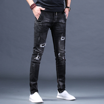 Net Red Tides mens Cave Jeans Mens 2021 New Casual Workout Minor Leggings Pants Loose Korean version of the trend