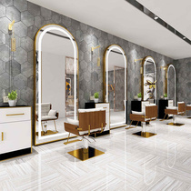 New net red barber shop mirror table hair mirror hair salon dedicated simple hair salon single and double-sided floor barber mirror