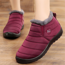 Winter Old Beijing Cloth Shoes Women Plus Suede Warm Old Shoes Waterproof Non-slip Women Shoes Soft Bottom Middle Aged Mother Cotton Shoes