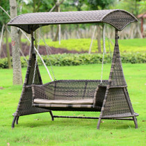Outdoor swing bed Courtyard Garden hanging chair hanging basket outdoor balcony rattan rocking chair swing iron rattan Swing Swing