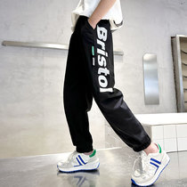 Boys' sweatpants Summer Book 2023 New Children's Summer Pants Adolescent Black Summer Leisure Boy