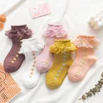 Childrens tights Girls dance socks Lace socks Socks spring and autumn thin cotton socks short socks Lace princess treasure