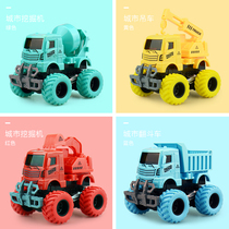 Children's inertia four-wheel drive off-road vehicle hits deformed toy car baby engineering car model 2-5 year old boy