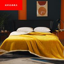 Double thickening milk ply cover winter warm lamb blanket pure single-person dorm children lunch blanket