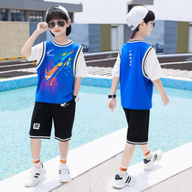 Official website childrens clothing boys summer suit 2021 summer thin clothes big children handsome short-sleeved boys tide