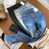Annual top ten thin 100 points ~ stretch summer 2021 new womens slim nine-point jeans spring and autumn
