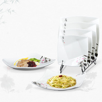 Commercial Customized Topglutamine Stir-fry Plate Canteen Fast Food Plate Imitation Porcelain Square Plate Plastic Hot Pot Cover Pouring Plate