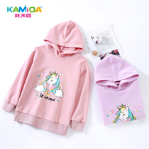 Kammi da girl sweater 2021 spring coat spring coat spring and autumn baby thin unicorn hooded foreign girl