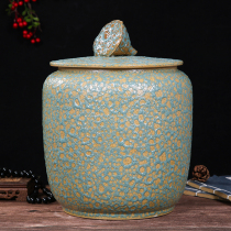 Jingdezhen ceramic rice tank rice storage box 10kg20kg with lid sealed barrel household moisture-proof and insect-proof rice cans