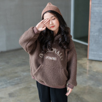 Girls Lamb Sweater 2020 Autumn and Winter New Chinese Tong foreign-style pullover sweater fashion warm hooded top