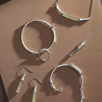 Bamboo leaf Qingyuan silver kit pure silver-set jade jewelry style ancient air to give girlfriend mothers birthday present