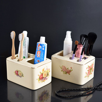 Ceramic toothbrush holder Household bathroom toothbrush toothpaste storage rack European-style family of four washing toothbrush cup