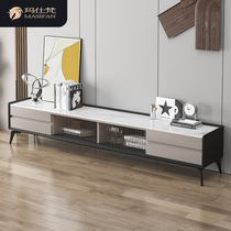 Rock plate TV cabinet Tea Table Combo Modern Minima New Home small family Living room light and luxurious solid wood TV enclosure
