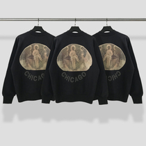 CPFM KANYE KANYE men and women with three gods oil painting FOG High Street Vintage trend loose long sleeve sweater