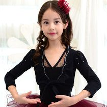 South Korea imported childrens dance practice clothing girl cotton lycra black dance long sleeve coat