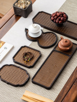 Surface pallet Japanese bamboo wooden pallet solid wooden rectangular plate wooden tray disc retro-woven tea disk