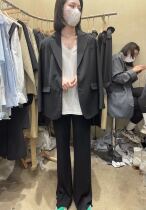 F THREE thin harbor style retro suit spring and autumn 2021 new niche loose coat women small tide 1810