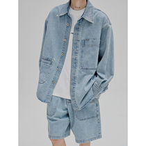 NANS 14OZ Cycle Spink Cowboy Asymmetrical Multipocket Design contour shirt jacket