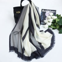 Simple style~OL temperament fashion elite fan geometric graphics autumn and winter new wool printed scarf thin shawl