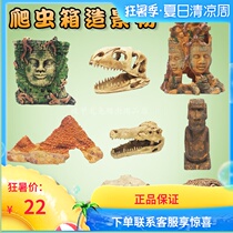 Reptile feeding box Landscaping climbing pet box Rain forest tank Resin ornaments Spider Scorpion palace lizard escape house