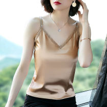 Lace silk sexy small camisole vest female summer thin inboard sleeveless top wear big size