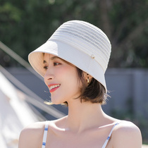 Small eaves straw hat ladies summer sunshade sun protection short along thin bucket sun hat Korean version of Joker fisherman hat tide