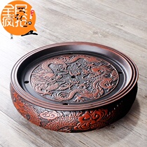 Huishi water storage type purple sand kung fu tea set large tea tray tea table tea boat tray ceramic round dry bubble table