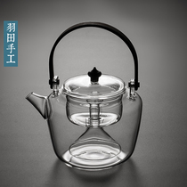 Tianjiu bamboo glass teapot household high temperature resistant filter tea kettle heat-resistant transparent thick lifting beam tea set
