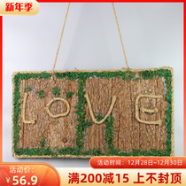 New Mori wedding props wooden LOVE background card wooden background card wooden background card stage background decoration background card