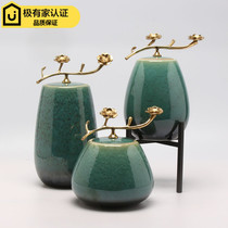 New Chinese style creative model room soft ceramic jar accessories Home living room entrance TV cabinet Wine cabinet ornaments