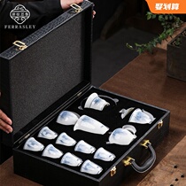 High-grade hand-painted celadon kung fu tea set household tea maker business gifts whole set of gift box ingenuity craft